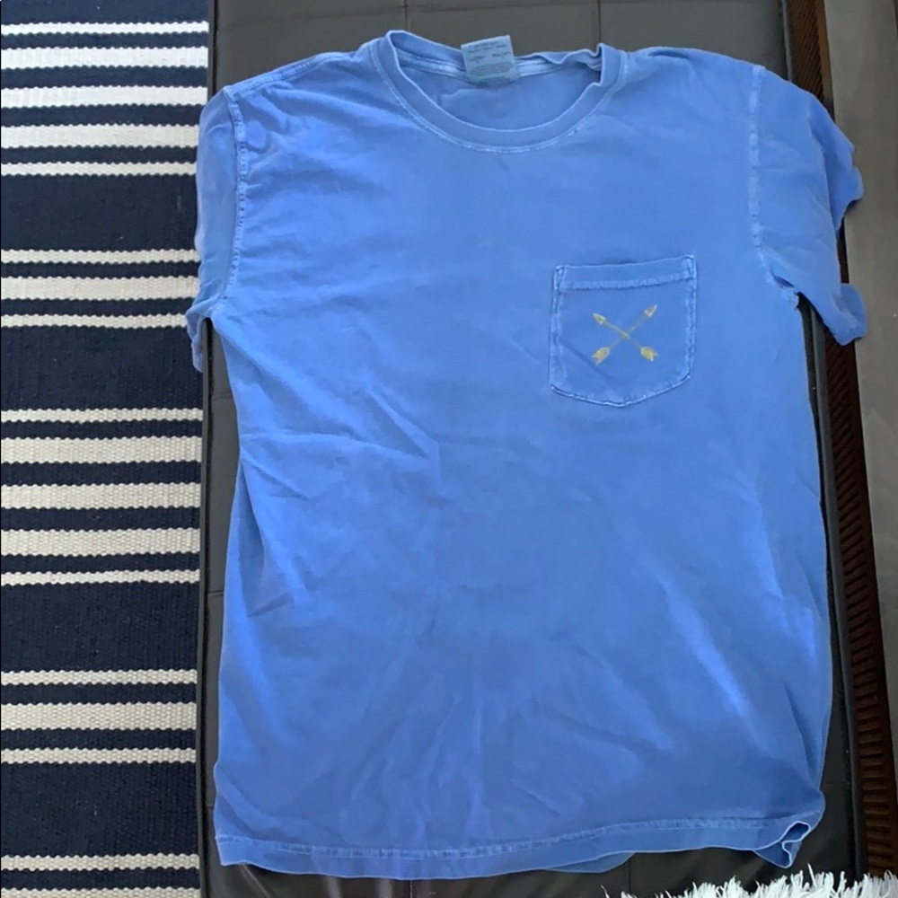 Blue T Shirt with arrow pocket